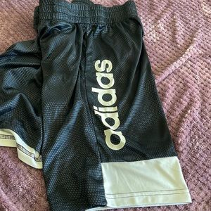 Boys Adidas basketball ball shorts Navy blue print